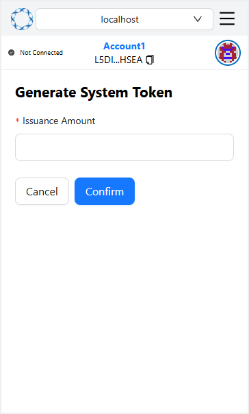 Enter the amount of tokens to be generated