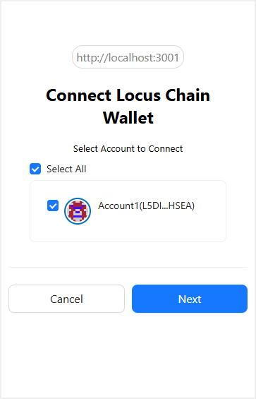 Select account to connect