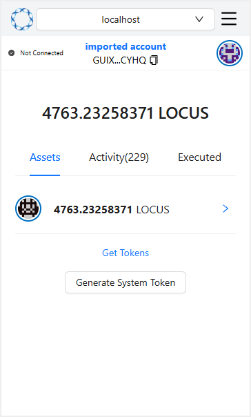 Check imported account