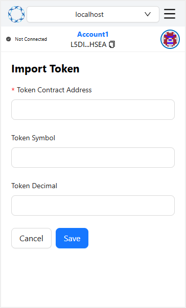 Enter token information