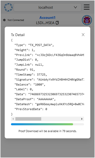 Check recorded data in popup
